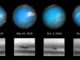 Bilderserie des dunklen Flecks SDS-2015 auf Neptun. (Credit: NASA, ESA, and M.H. Wong and A.I. Hsu (UC Berkeley))