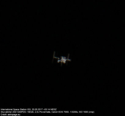 ISS am 20. Mai 2018. (Credit: astropage.eu)