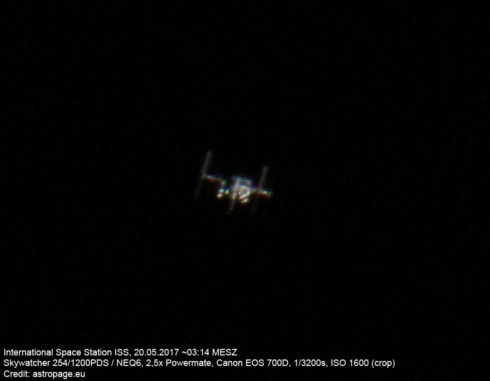 ISS am 20. Mai 2018. (Credit: astropage.eu)