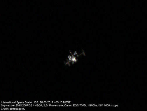 ISS am 20. Mai 2018. (Credit: astropage.eu)