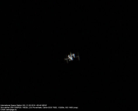 ISS am 21. Mai 2018. (Credit: astropage.eu)