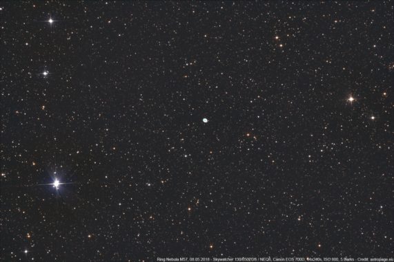 Der Ringnebel M57 im Sternbild Leier. (Credits: astropage.eu)