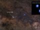 Weitfeldaufnahme der Umgebung von Alpha Centauri. Das kleine Bild ist eine Nahaufnahme der beiden Hauptsterne im Röntgenbereich. (Credits: X-ray: NASA / CXC / University of Colorado / T.Ayres; Optical: Zdeněk Bardon / ESO)