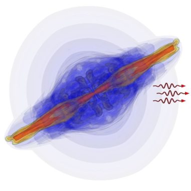 Computersimulation eines kurzen Gammablitzes. (Credit: Oregon State University)