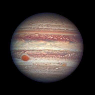 Der Gasriese Jupiter, aufgenommen vom Weltraumteleskop Hubble. (Credits: NASA, ESA, and A. Simon (NASA Goddard))