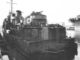 Die stark beschädigte USS Abner Read 1943 im Hafen von Puget Sound. (Credit: US Navy)