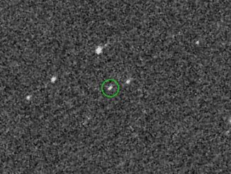 Eines der Bilder, die die Raumsonde OSIRIS-REx am 17. August 2018 von ihrem Ziel gemacht hat, dem Asteroiden Bennu. (Credits: NASA / Goddard / University of Arizona)