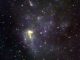 Kompositbild der Großen Magellanschen Wolke aus Beobachtungen von Radiofrequenzen bei 123MHz, 181MHz und 227MHz. Bei diesen Frequenzen sind die Emissionen der kosmischen Strahlen und des heißen Gases in den Sternentstehungsregionen und Supernova-Überresten sichtbar. (Credits: ICRAR)