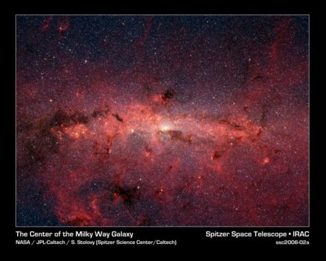 Die Zentralbereiche der Milchstraßen-Galaxie, aufgenommen vom Weltraumteleskop Spitzer. (Credits: NASA, JPL-Caltech, Susan Stolovy (SSC / Caltech) et al.) Die Zentralbereiche der Milchstraßen-Galaxie, aufgenommen vom Weltraumteleskop Spitzer. (Credits: NASA, JPL-Caltech, Susan Stolovy (SSC / Caltech) et al.)