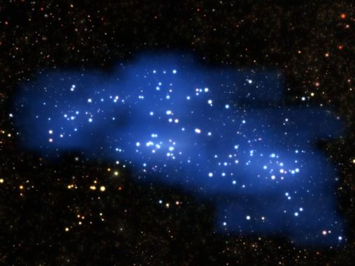 Darstellung des Galaxien-Protosuperhaufens Hyperion. (Credits: ESO / Luis Calçada and Olga Cucciati) Darstellung des Galaxien-Protosuperhaufens Hyperion. (Credits: ESO / Luis Calçada and Olga Cucciati)
