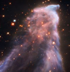 Hubble-Aufnahme des Geisternebels IC 63. (Credits: ESA / Hubble, NASA)