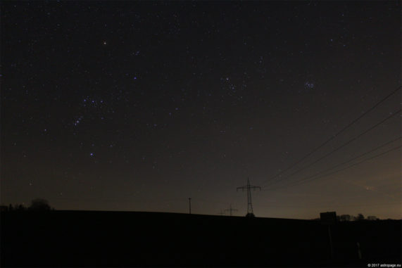 Titelbild: Die Sternbilder Orion und Stier. (Credits: astropage.eu)