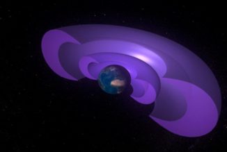 Schematische Darstellung der beiden Van-Allen-Gürtel als Querschnitt. (Credits: NASA's Conceptual Image Lab / Walt Feimer)