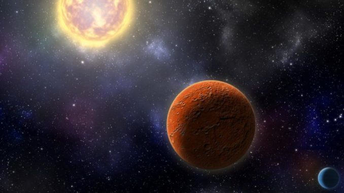 Künstlerische Darstellung von HD 21749c, dem ersten erdgroßen Planeten, der von TESS gefunden wurde, und seinem Schwesterplaneten HD 21749b, einem warmen Subneptun. (Credit: Illustration by Robin Dienel, courtesy of the Carnegie Institution for Science) Künstlerische Darstellung von HD 21749c, dem ersten erdgroßen Planeten, der von TESS gefunden wurde, und seinem Schwesterplaneten HD 21749b, einem warmen Subneptun. (Credit: Illustration by Robin Dienel, courtesy of the Carnegie Institution for Science)