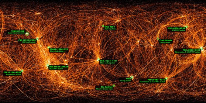 Dieses Bild basiert auf 22 Monaten wissenschaftlicher Datensammlung des NICER-Experiments an Bord der Internationalen Raumstation. Es beobachtet den gesamten Himmel im Röntgenbereich. (Credits: NASA / NICER) Dieses Bild basiert auf 22 Monaten wissenschaftlicher Datensammlung des NICER-Experiments an Bord der Internationalen Raumstation. Es beobachtet den gesamten Himmel im Röntgenbereich. (Credits: NASA / NICER)