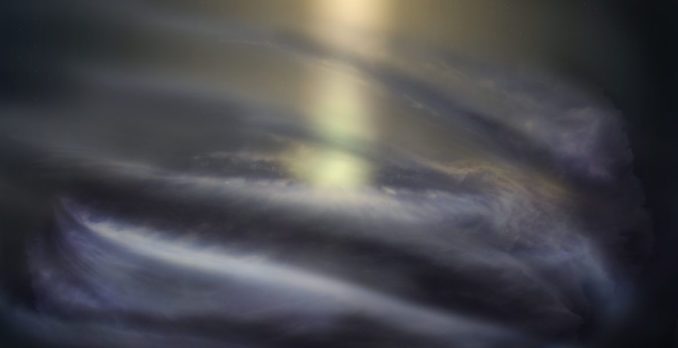 Künstlerische Darstellung des Rings aus kühlem, interstellaren Gas um das supermassive Schwarze Loch im Zentrum unserer Milchstraßen-Galaxie. (Credit: NRAO / AUI / NSF; S. Dagnello)
