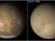 Staubstürme auf dem Mars im Juni/Juli 2001, aufgenommen vom Mars Global Surveyor. (Credits: NASA / JPL-Caltech / Malin Space Sciences Systems)