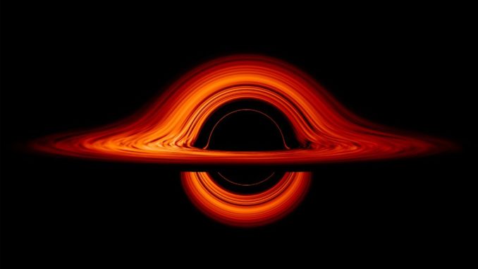 Visualisierung der Scheibe um ein Schwarzes Loch. (Credit: NASA's Goddard Space Flight Center / Jeremy Schnittman) Visualisierung der Scheibe um ein Schwarzes Loch. (Credit: NASA's Goddard Space Flight Center / Jeremy Schnittman)