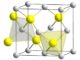 Schematischer Aufbau der Kristallstruktur von Galliumarsenid, das für die Quantenpunkte verwendet wurde. (Credits: Wikipedia / User: Solid State / gemeinfrei)