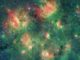 Eine Sternentstehungsregion im Sternbild Adler, aufgenommen vom Weltraumteleskop Spitzer in infraroten Wellenlängen. (Credits: NASA / JPL-Caltech)