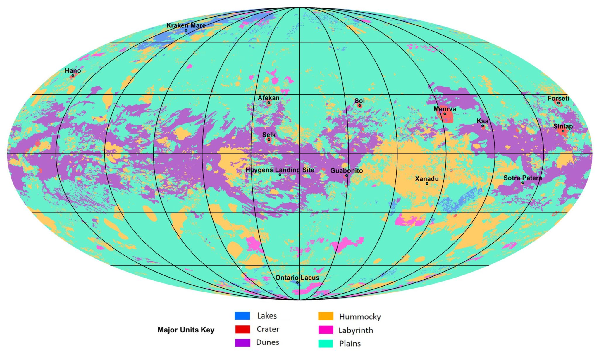 Forscher erstellen die erste vollständige geologische Karte von Titan