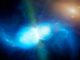 Künstlerische Darstellung zweier Neutronensterne kurz vor der Verschmelzung. (Credits: Image credit: University of Warwick / Mark Garlick)