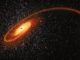 Illustration des mittelschweren Schwarzen Lochs beim Auseinanderreißen eines Sterns. (Credits: NASA, ESA and D. Player (STScI))