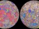 Orthografische Projektionen der neuen geologischen Mondkarte. (Credit: NASA / GSFC / USGS)