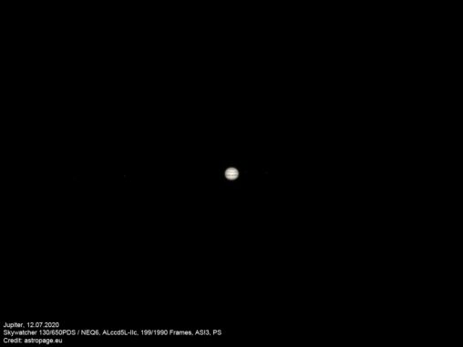 Jupiter am 12. Juli 2020. (Credits: astropage.eu)