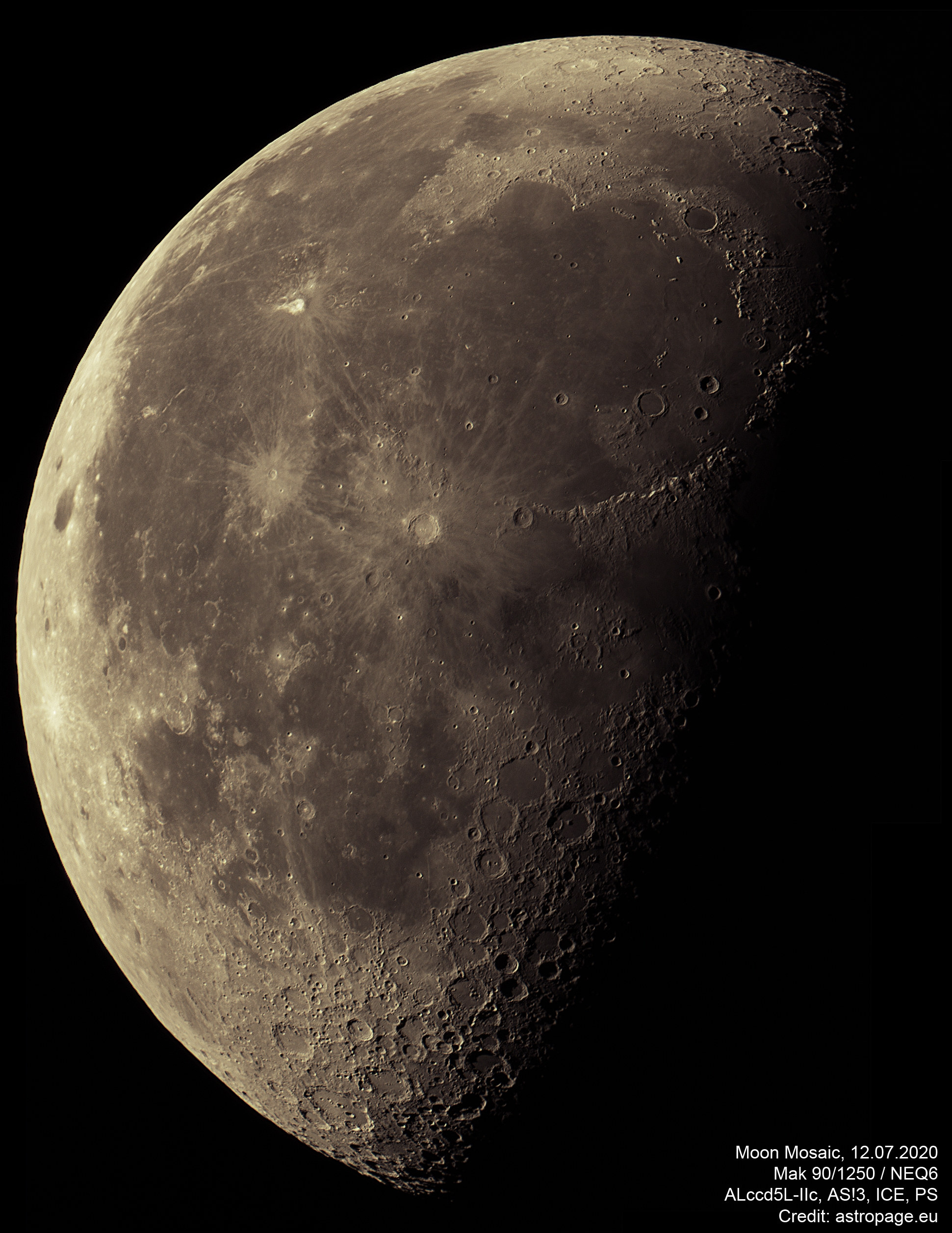 Mond-Mosaik, aufgenommen am 12. Juli 2020. (Credits: astropage.eu)