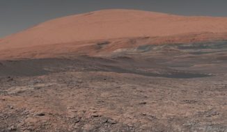 Marslandschaft, aufgenommen vom Mars-Rover Curiosity. (Credits: NASA / JPL-Caltech / MSSS)