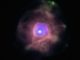 Der planetarische Nebel IC 4593, basierend auf Daten der Weltraumteleskope Chandra (Violett) und Hubble (Pink und Grün). (Credits: X-ray: NASA / CXC / UNAM / J. Toalá et al.; Optical: NASA / STScI)