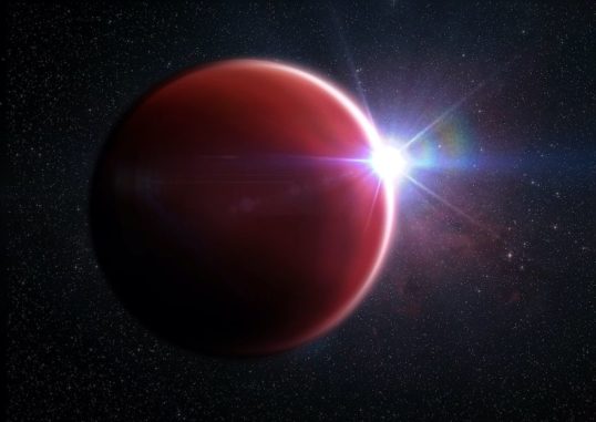 Künstlerische Darstellung des wolkenfreien Exoplaneten WASP-62b. (Credits: M. Weiss / Center for Astrophysics | Harvard & Smithsonian)