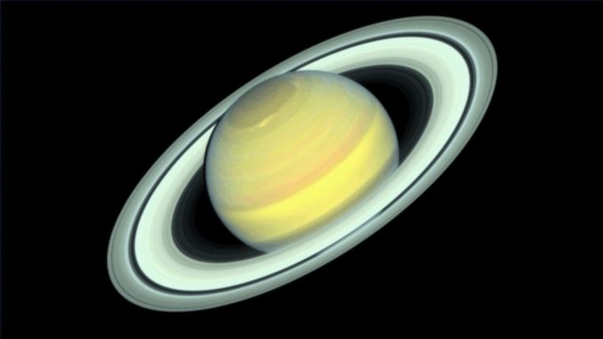 Der Gasriese Saturn, aufgenommen vom Weltraumteleskop Hubble im Jahr 2018. (Credits: NASA / ESA / STScI / A. Simon / R. Roth) Der Gasriese Saturn, aufgenommen vom Weltraumteleskop Hubble im Jahr 2018. (Credits: NASA / ESA / STScI / A. Simon / R. Roth)