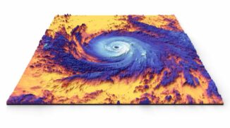 Ein Thermalbild des Hurrikans Maria aus dem Jahr 2017, aufgenommen vom NASA-Satelliten Terra. (Credits: NASA)