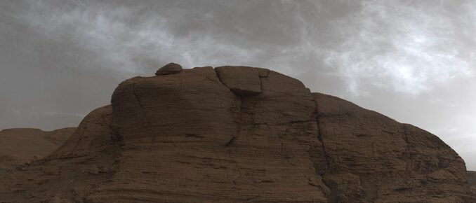 Wolken auf dem Mars, aufgenommen vom Marsrover Curiosity am 19. März 2021 kurz nach Sonnenuntergang. (Credits: NASA / JPL-Caltech / MSSS) Wolken auf dem Mars, aufgenommen vom Marsrover Curiosity am 19. März 2021 kurz nach Sonnenuntergang. (Credits: NASA / JPL-Caltech / MSSS)