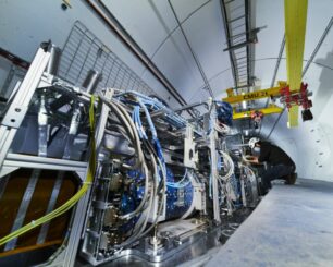 Das FASER-Experiment im LHC-Tunnel. (Image: CERN)