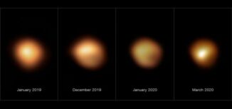 Aufnahmen des Sterns Beteigeuze zwischen Januar 2019 und März 2020. (Credits: ESO / M. Montargès et al.)