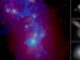 Bild aus der Simulation einer jungen chaotischen Galaxie. (Credits: Lund University)