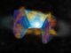Sich schnell bewegende Überreste einer Supernova-Explosion, die von einer stellaren Kollision ausgelöst wurde, prallen auf zuvor abgestoßenes Gas und diese Schockwellen und produzieren die vom VLA registrierte Radioemissionen. (Credit: Bill Saxton, NRAO / AUI / NSF)