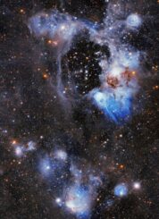 Hubble-Aufnahme des Emissionsnebels N44 mit der auffälligen Superblase. (Credits: NASA, ESA, V. Ksoll and D. Gouliermis (Universität Heidelberg), et al.; Processing: Gladys Kober (NASA / Catholic University of America))