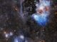 Hubble-Aufnahme des Emissionsnebels N44 mit der auffälligen Superblase. (Credits: NASA, ESA, V. Ksoll and D. Gouliermis (Universität Heidelberg), et al.; Processing: Gladys Kober (NASA / Catholic University of America))