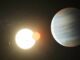 Illustration des Doppelsternsystems Kepler-47 mit seinen drei Planeten. (Credits: NASA / JPL Caltech / T. Pyle)