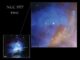 Hubble fotografierte einen kleinen Ausschnitt des Running-Man im Sternbild Orion. (Credits: NASA, ESA, J. Bally (University of Colorado at Boulder), and DSS; Processing: Gladys Kober (NASA / Catholic University of America))