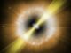 Künstlerische Darstellung des Strahlungsausbruchs AT2018cow. (Credit: National Astronomical Observatory of Japan)