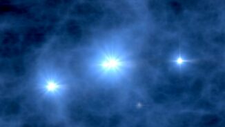 Illustration der ersten Sterne im Universum. (Credits: NASA / WMAP Science Team)