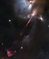Hubble-Aufnahme des Herbig-Haro-Objekts HH34. (Credits: ESA / Hubble & NASA, B. Nisini)