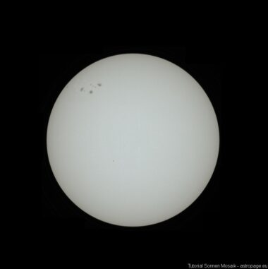 Sonne Weißlicht Mosaik Tutorial, Schritt 3. (Credits: astropage.eu)