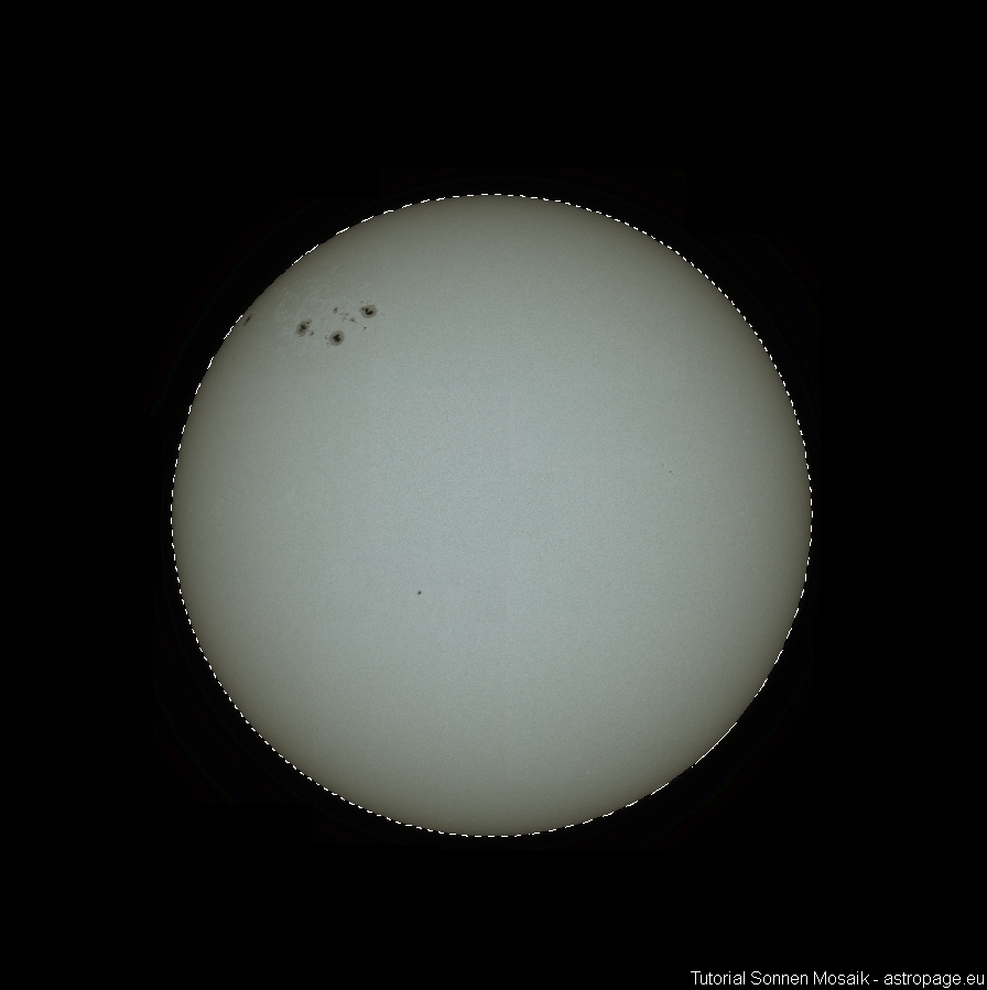 Sonne Weißlicht Mosaik Tutorial, Schritt 4. (Credits: astropage.eu)