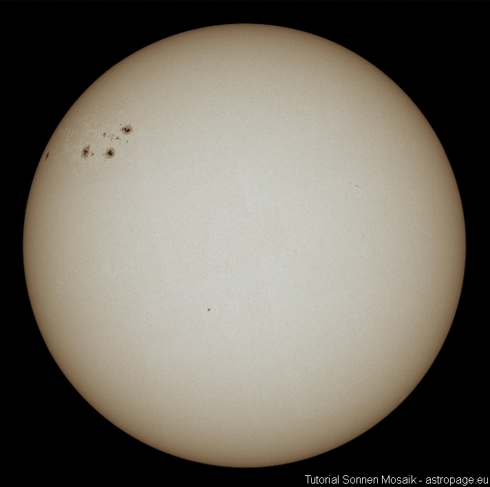 Sonne Weißlicht Mosaik Tutorial, Schritt 5. (Credits: astropage.eu)